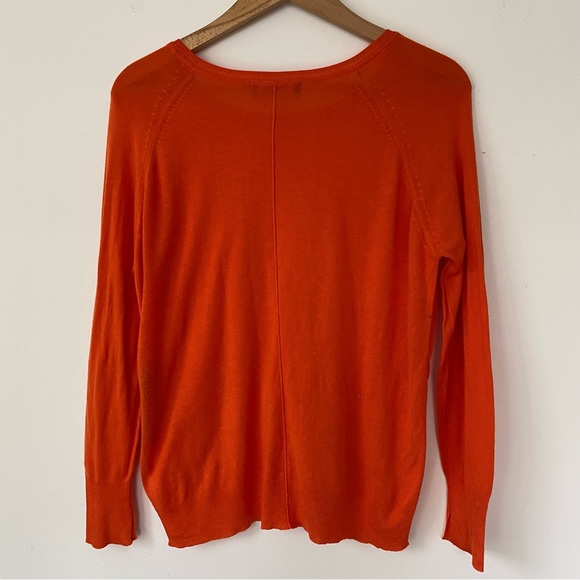 zara fine knit long sleeve sweater, soft sweater, rust, fall sweater, orange top - Picture 4 of 7